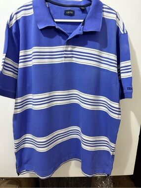 Item 061526D     
Izod Polo Shirt in Periwinkle with Dark Trim